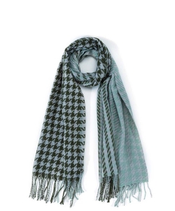 Colorful Houndstooth Scarf SF320109 SAGE